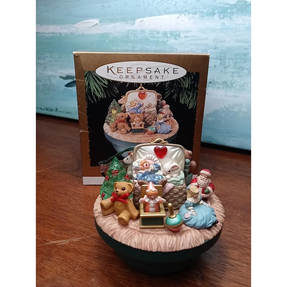 Vintage Hallmark Keepsake Ornament Victorian Toy Box Light, Motion & Music